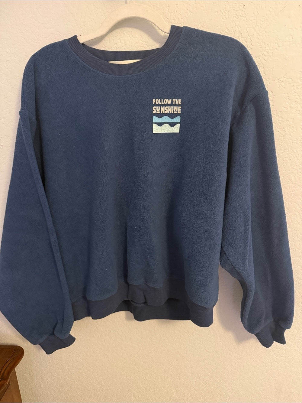 saltwater LUXE Blue "Follow the Sunshine" Fleece Sweatshirt